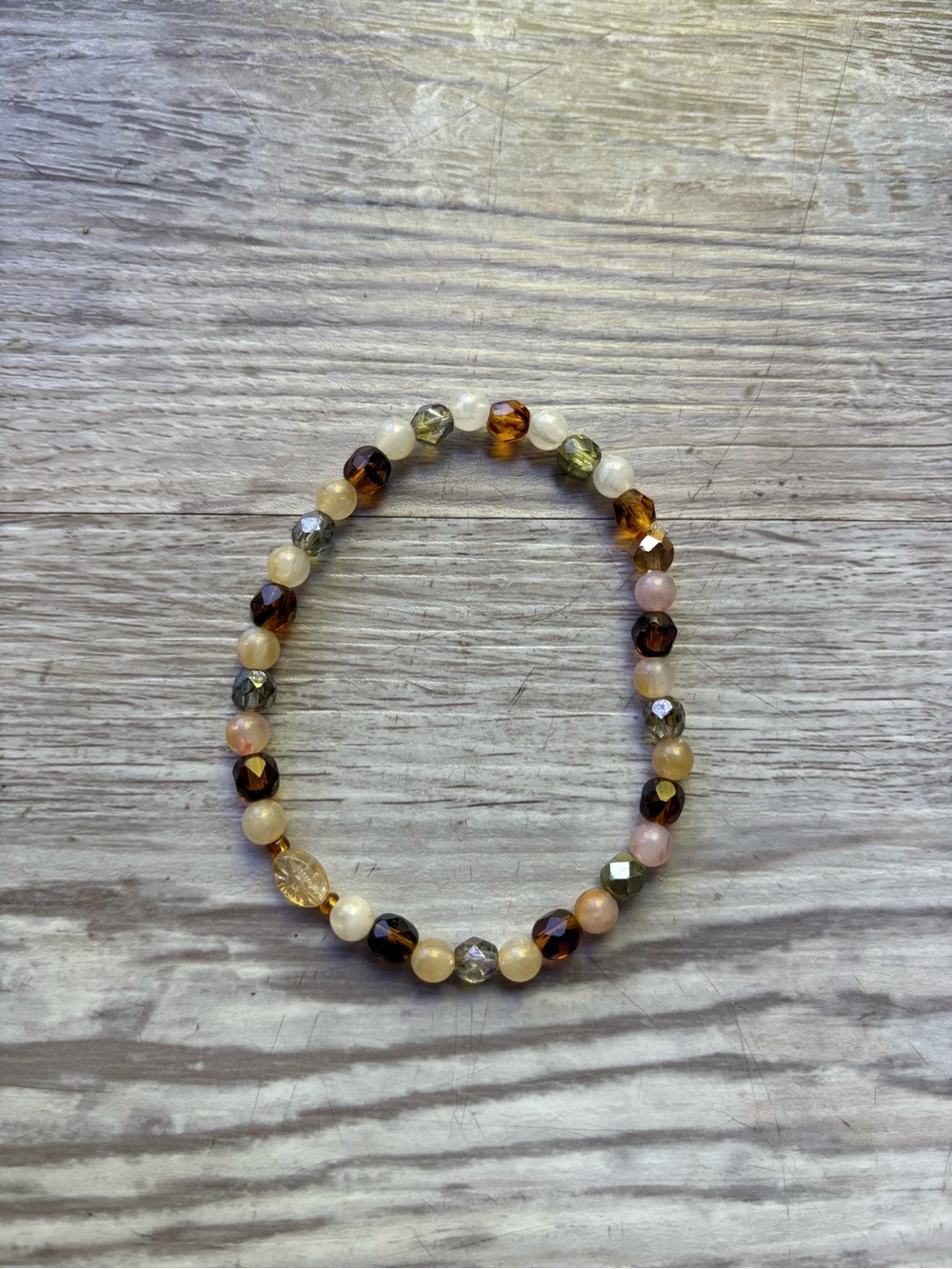 Handmade by me Multicolor Beaded Stretch Bracelet - Earth Tone Mix